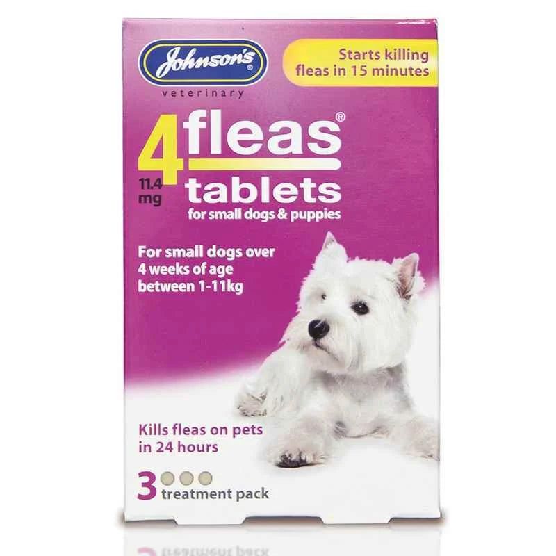 4Fleas Tablets Puppies & Small Dog (<11kg) 3 x 11.4mg Tablets