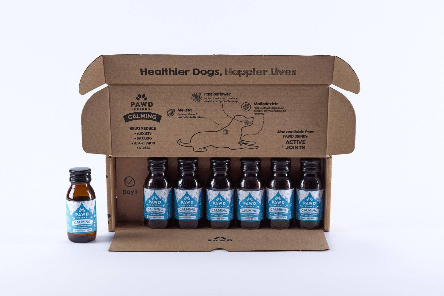 PAWD Calming Daily Shots (7 x 60ml) - 1 Week Supply