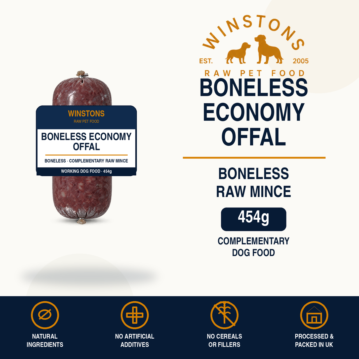Boneless Economy (offal) Raw Mince 454G – Winston's raw dog food