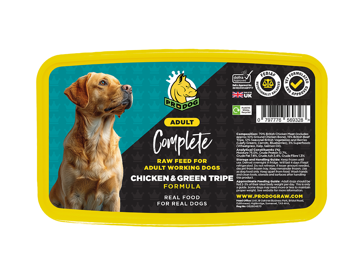 Complete - Chicken & Green Tripe ProDog Raw Dog Food 1KG
