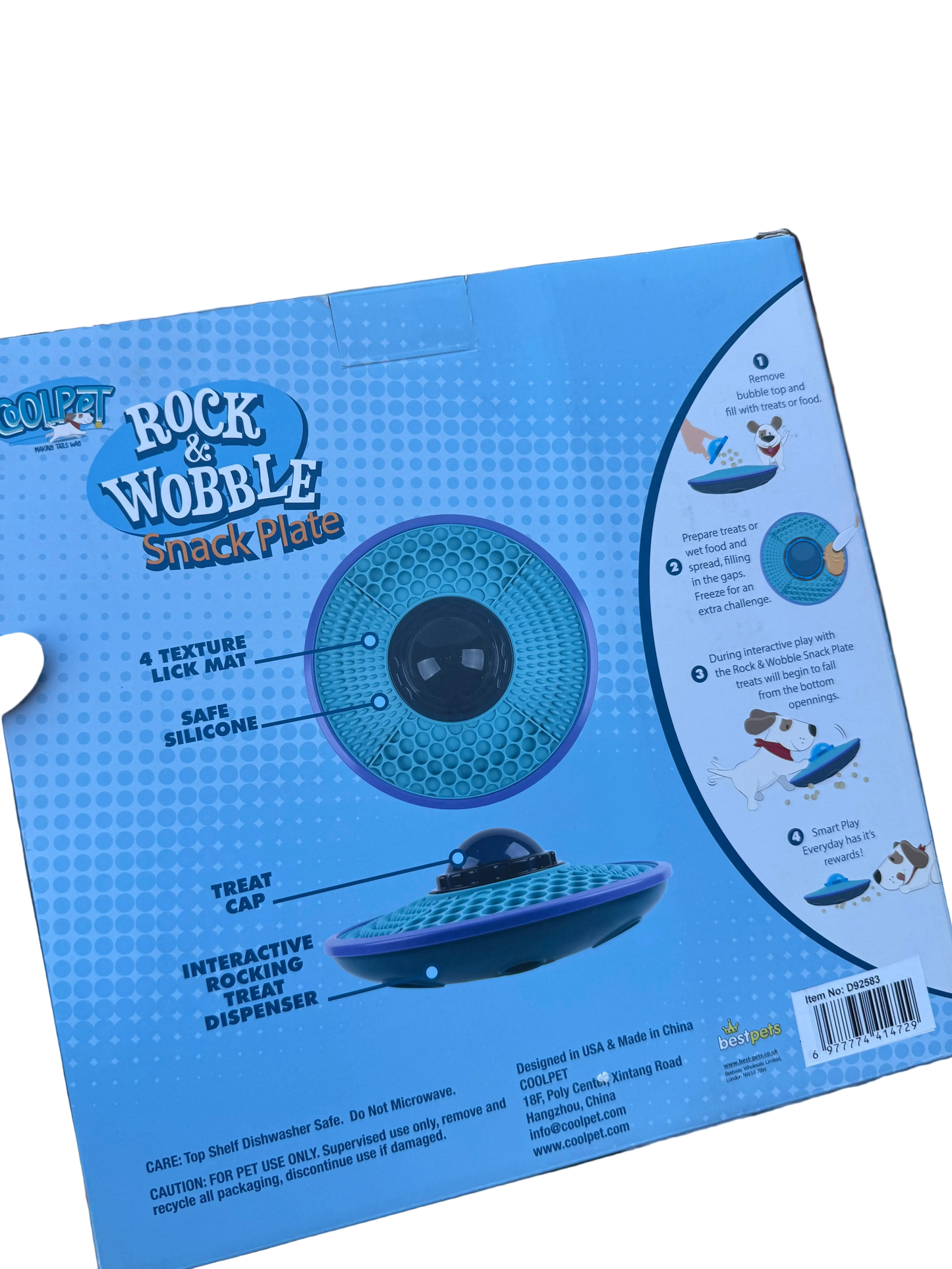 CoolPet Rock & Wobble Snack Plate - Blue