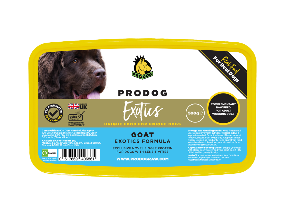 Exotics - Goat ProDog Raw Dog Food 500G