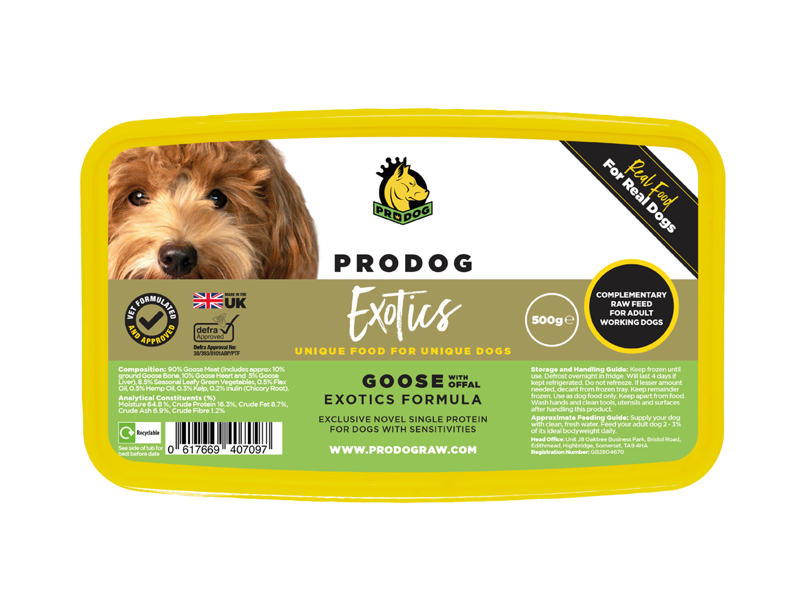 Exotics - Goose with Offal ProDog Raw Dog Food 500G