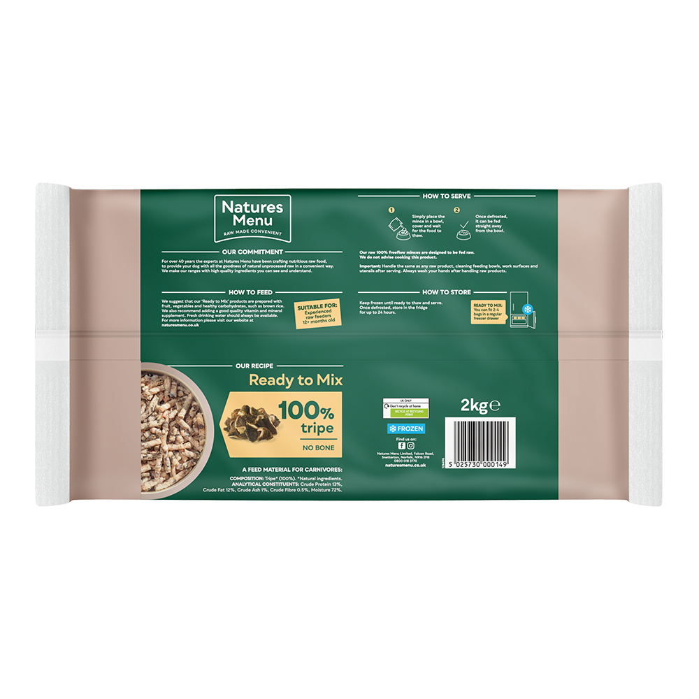 Natures Menu Tripe Mince Free Flow 2kg
