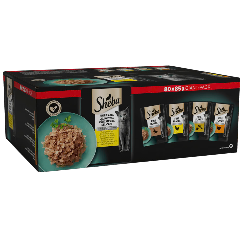 Sheba Fine Flakes Poultry Selection in Jelly x 80