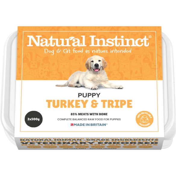 Natural Instinct - Turkey & Tripe - Puppy - 1KG (2x500G)