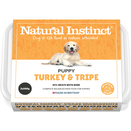 Natural Instinct - Turkey & Tripe - Puppy - 1KG (2x500G)