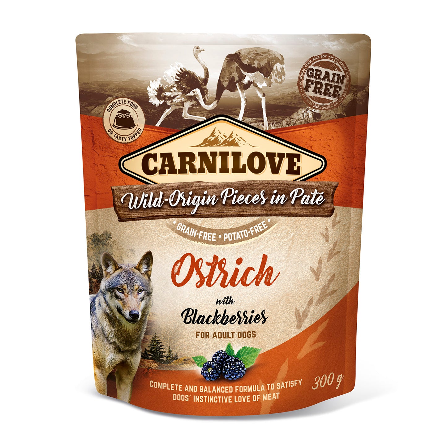 Carnilove Ostrich with Blackberries Wet 300g - Pouch