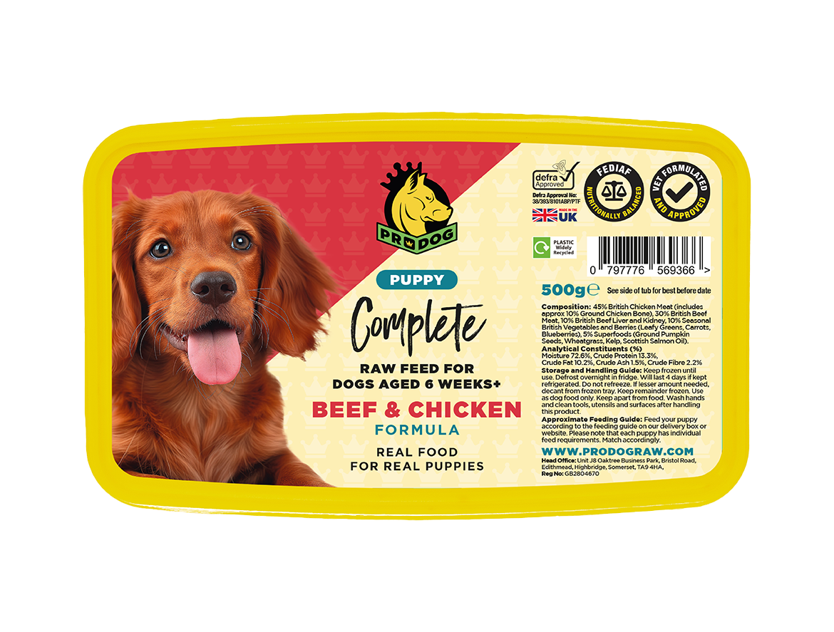 Puppy - Beef & Chicken ProDog Raw Dog Food 500G