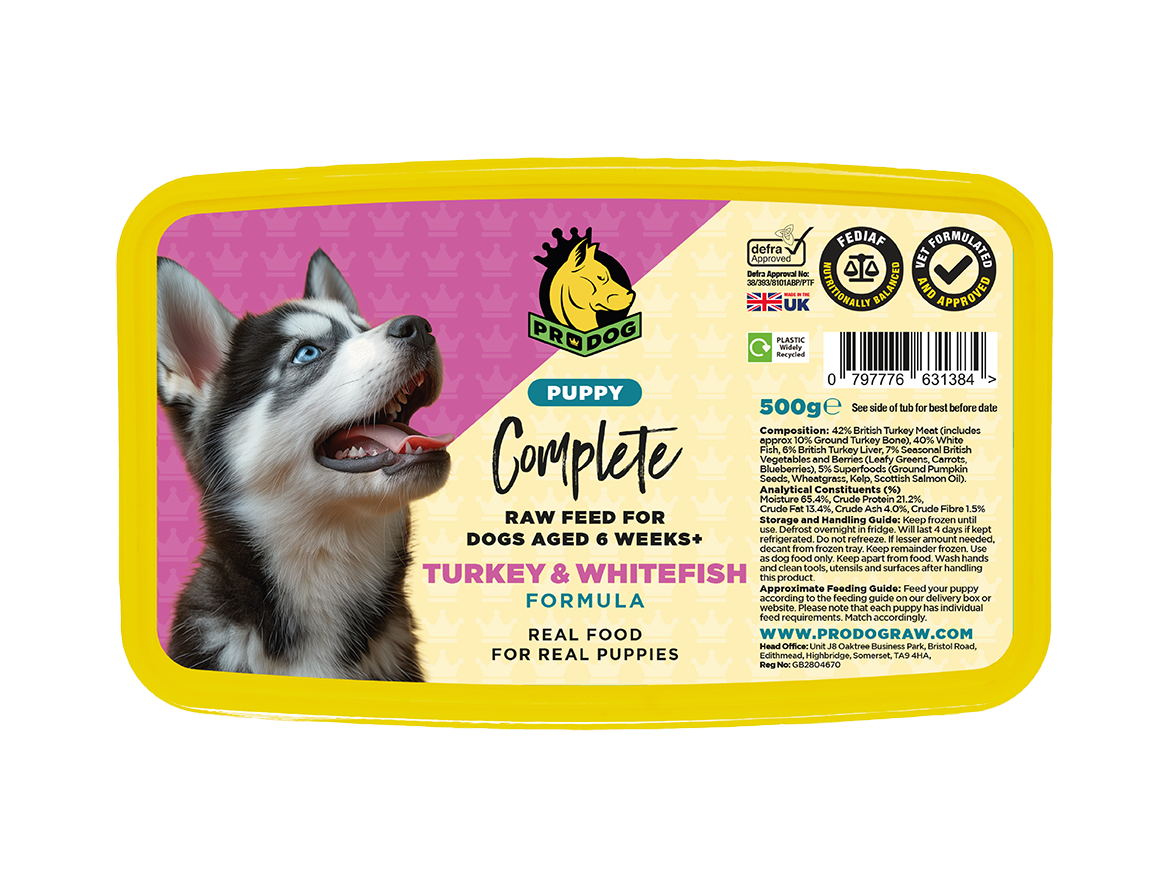 Puppy - Turkey & Whitefish ProDog Raw Dog Food 500G