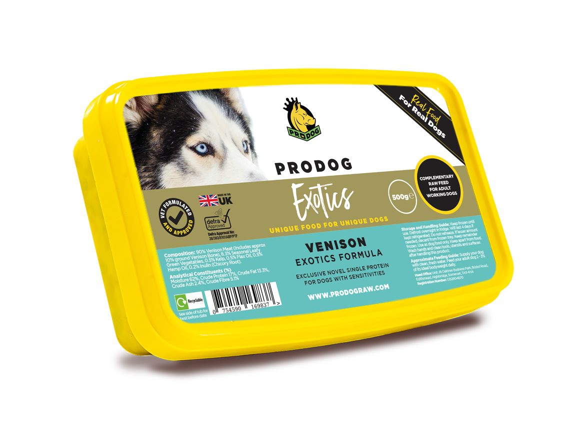 Exotics - Venison ProDog Raw Dog Food 500G