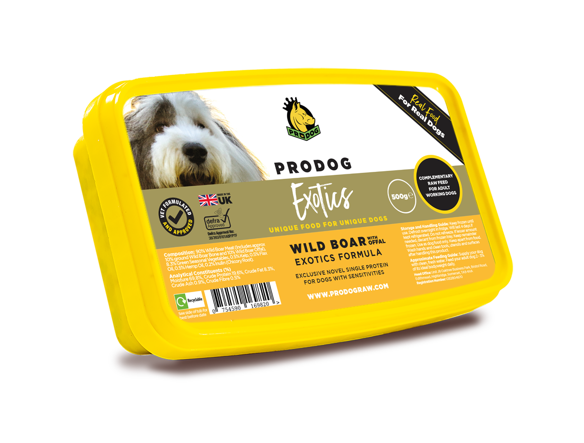 Exotics - Wild Boar with Offal ProDog Raw Dog Food 500G