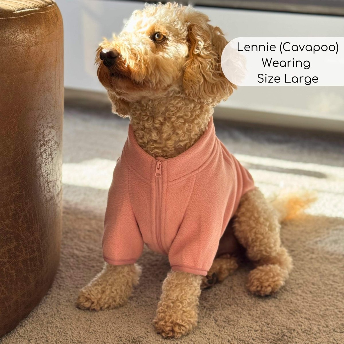 Dog Fleece Coat - Pale Pink