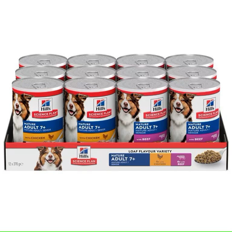 Hills - Mature Adult Multipack Wet Dog Food with Chicken & Beef (12x370G)