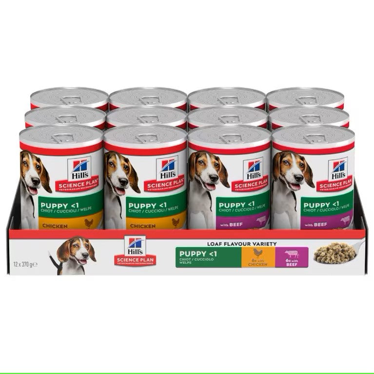 Hills - Puppy Multipack Wet Dog Food with Chicken & Beef (12x370G)