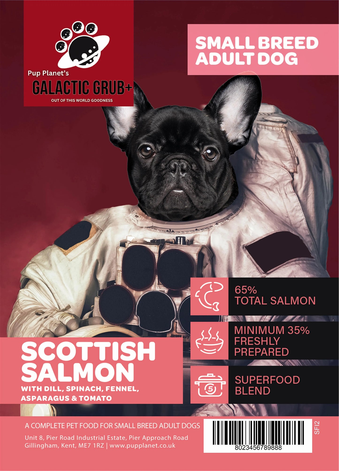 SUPERFOOD RANGE - Galactic Grub+ Salmon (Small Breed) with SUPERFOOD
