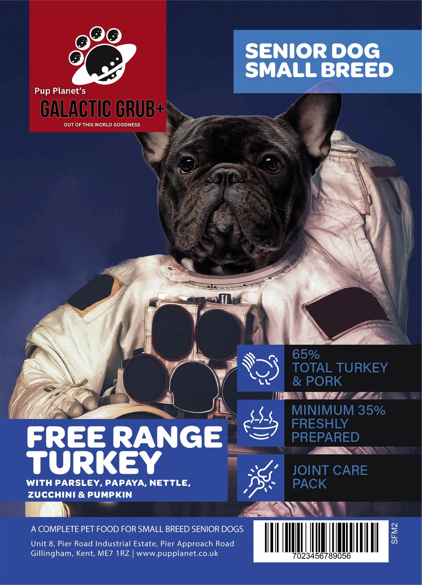 SUPERFOOD RANGE - Galactic Grub+ Turkey (Small Breed, Years 7+) with SUPERFOOD