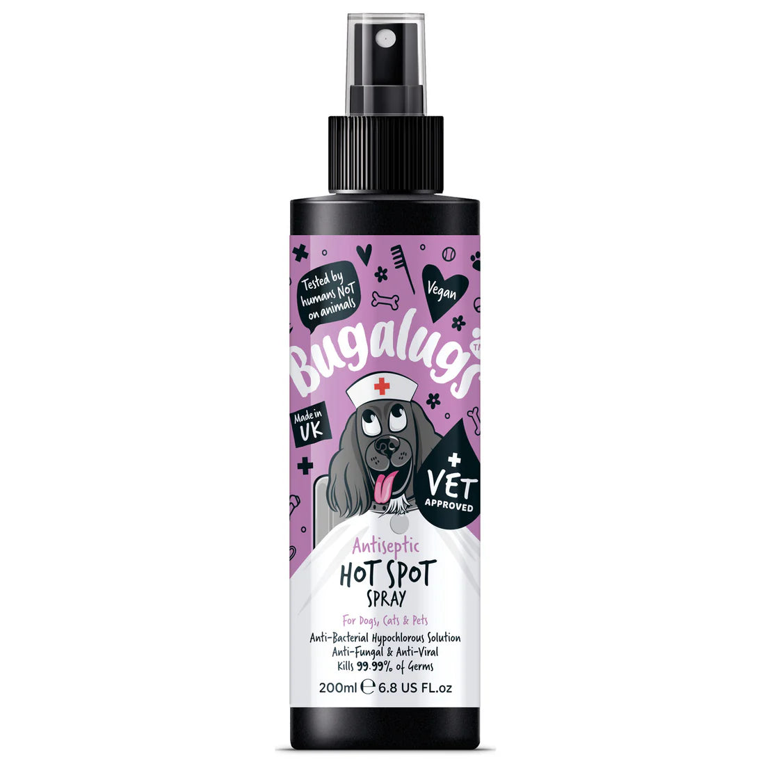 Bugalugs Antiseptic Hot Spot Spray for dogs and cats 200ml