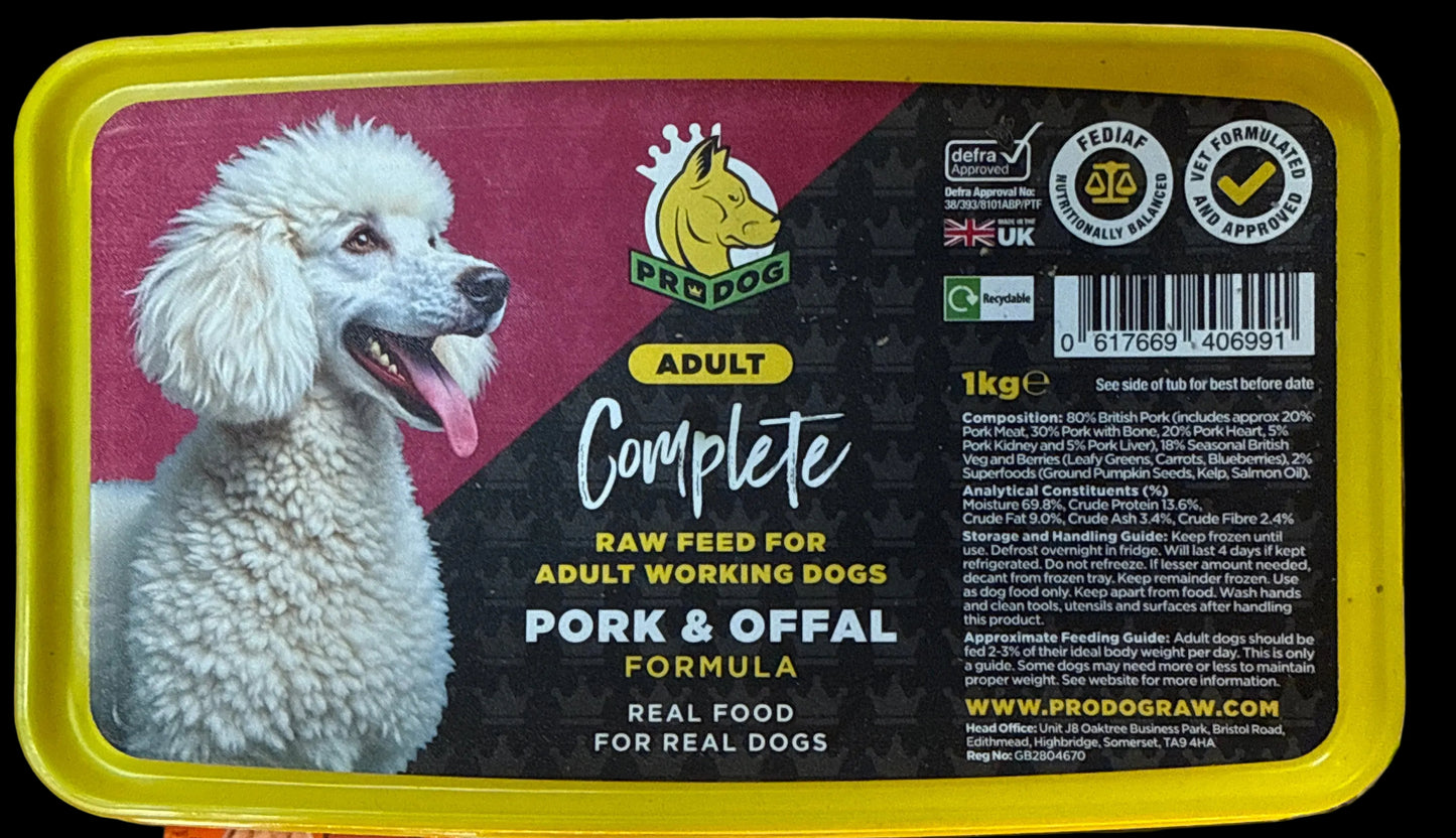 ProDog Complete - Pork & Offal ProDog Raw Dog Food 1KG