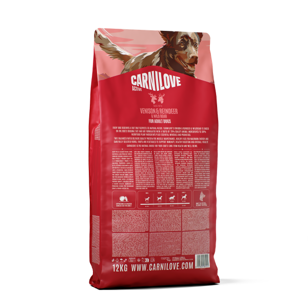 Carnilove Active Venison, Reindeer & Wild Boar Dog Food for Adult Dogs 1.5kg