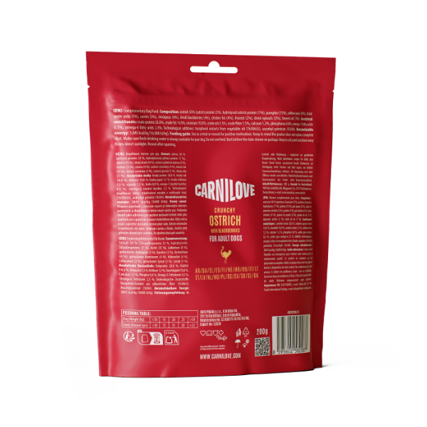 Carnilove Ostrich with Blackberries Crunchy Dog Treat 200g