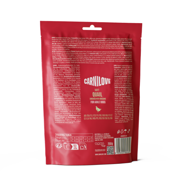 Carnilove Quail enriched with Oregano Soft Dog Treats 200g