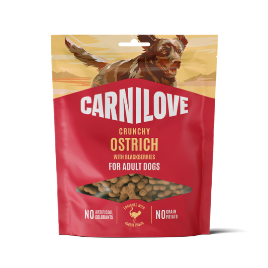 Carnilove Ostrich with Blackberries Crunchy Dog Treat 200g