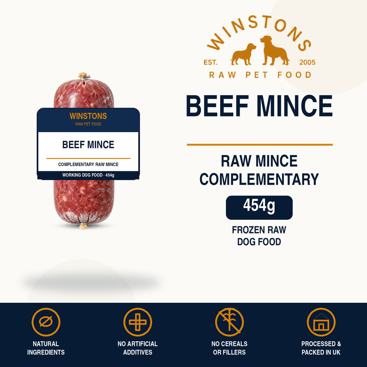 Beef Raw Mince 454G – Winston's raw dog food