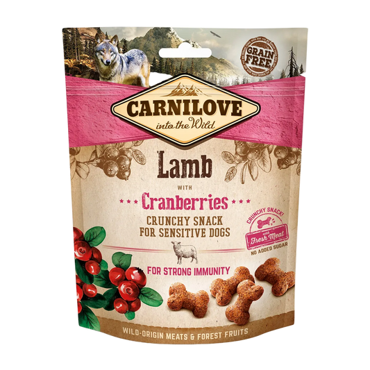 Pouch of Carnilove Lamb with Cranberries crunchy snacks for dogs
