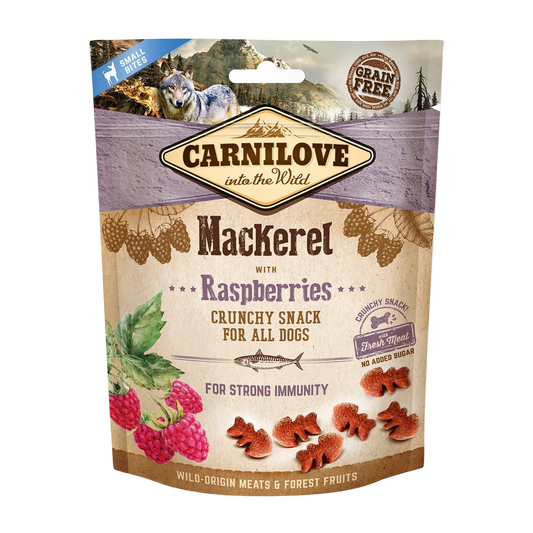 Pouch of Carnilove mackerel with raspberries treats for dogs