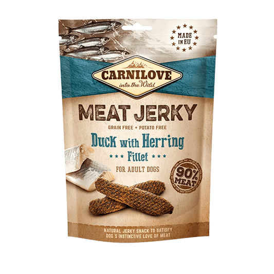 Carnilove Jerky Duck with Herring Fillet 100g front of pack