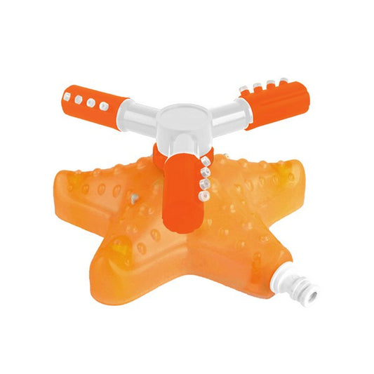 Orange and white plastic tool with star-shaped base on a white background