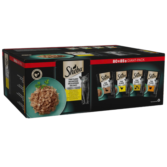 Sheba Fine Flakes Poultry Selection in Jelly x 80