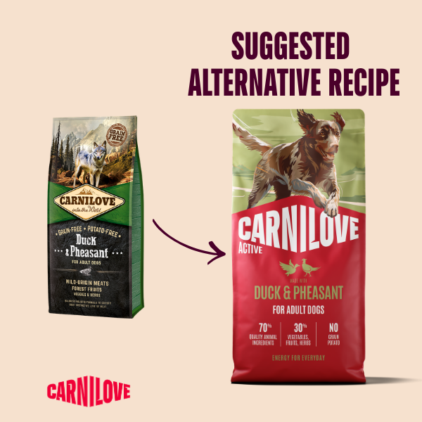 Carnilove Active Duck & Pheasant Dog Food for Adult Dogs 1.5kg
