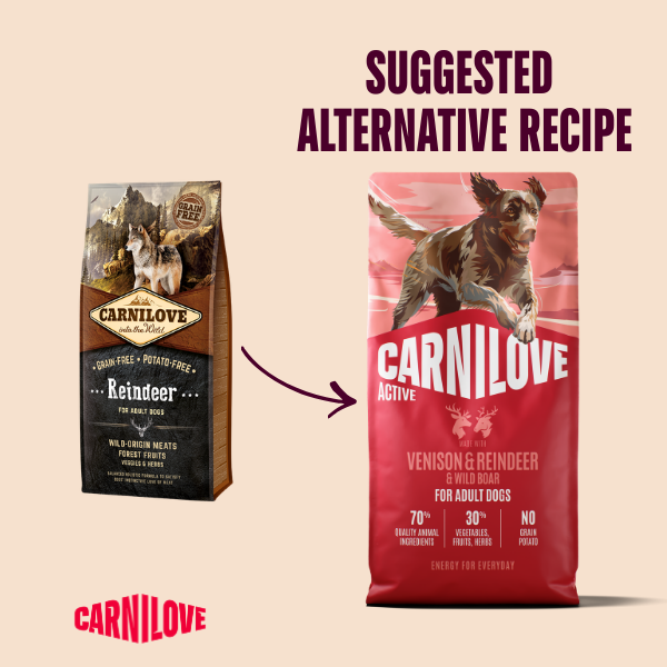 Carnilove Active Venison, Reindeer & Wild Boar Dog Food for Adult Dogs 1.5kg