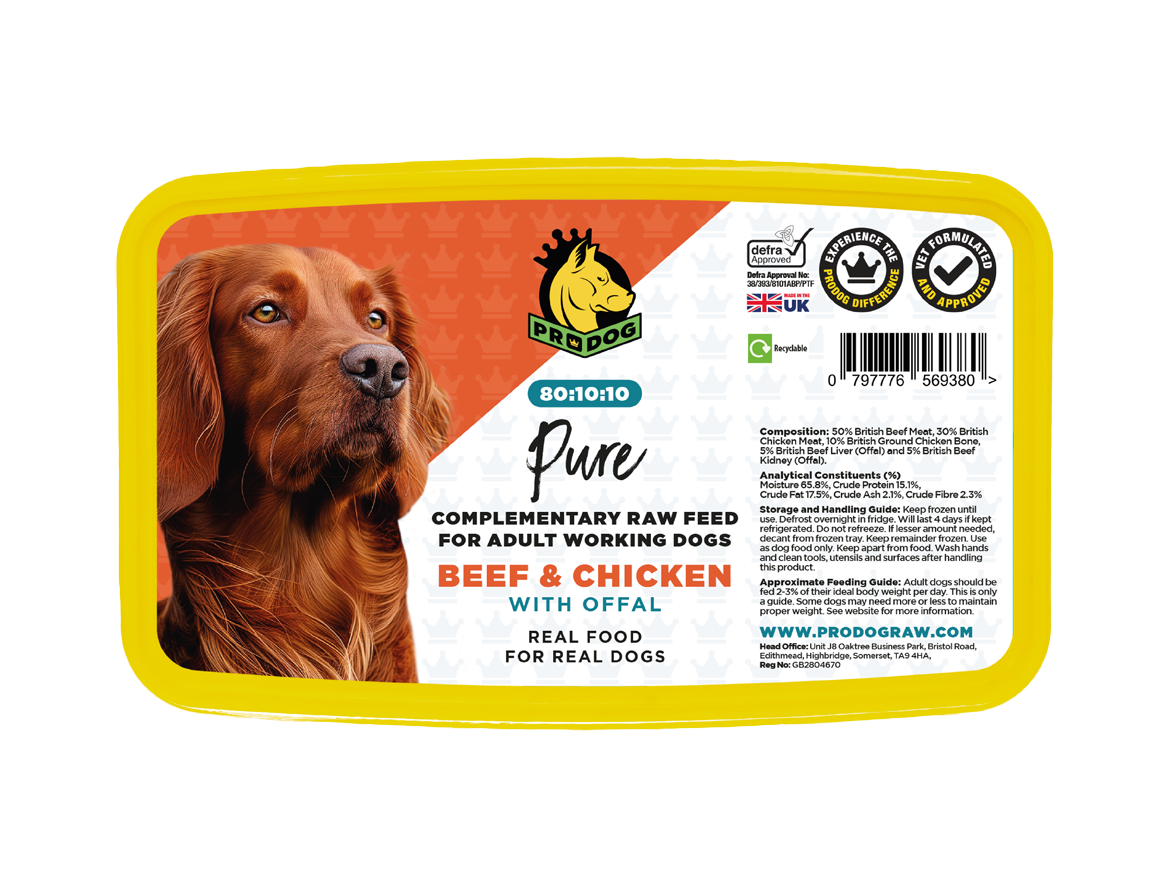 80:10:10 – Beef & Chicken with Offal ProDog Raw Dog Food