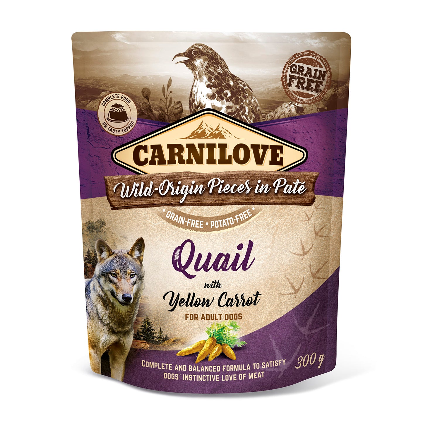 Carnilove Quail with Yellow Carrot Wet 300g - Pouch