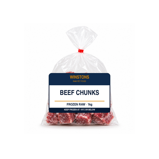 Raw Beef Chunks 1kg (frozen) – Winston's raw dog food