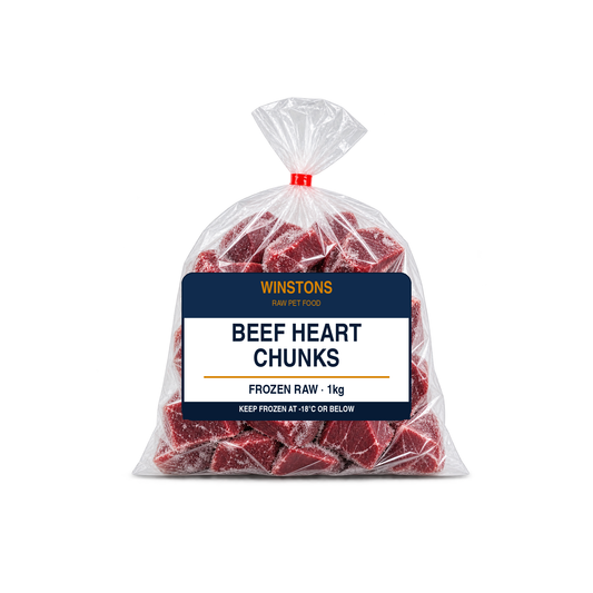 Raw Beef Heart Chunks 1kg (frozen) – Winston's raw dog food