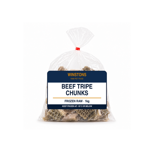 Raw Beef Tripe Chunks 1kg (frozen) – Winston's raw dog food