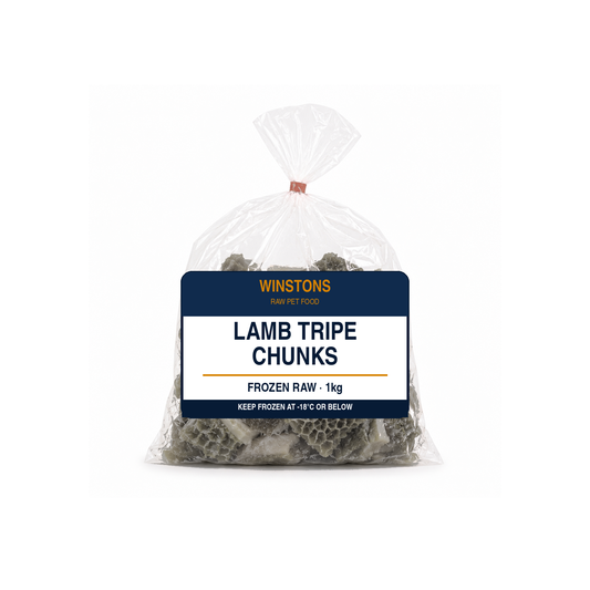 Raw Lamb Tripe Chunks 1kg (frozen) – Winston's raw dog food