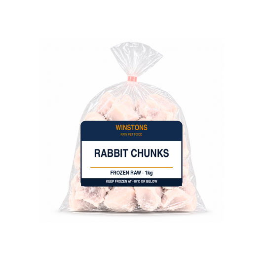 Raw Rabbit Chunks 1kg (frozen) – Winston's raw dog food