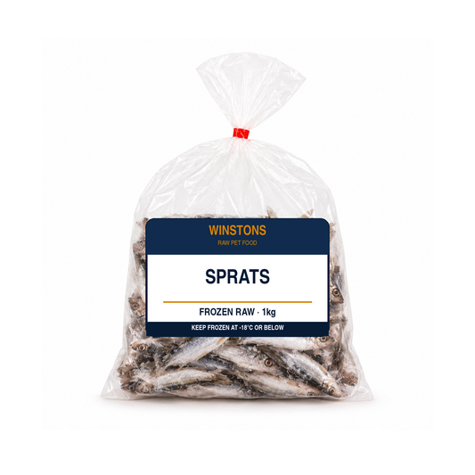 Raw Sprats 1kg (frozen) – Winston's raw dog food
