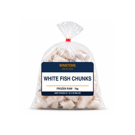Raw White Fish Chunks 1kg (frozen) – Winston's raw dog food