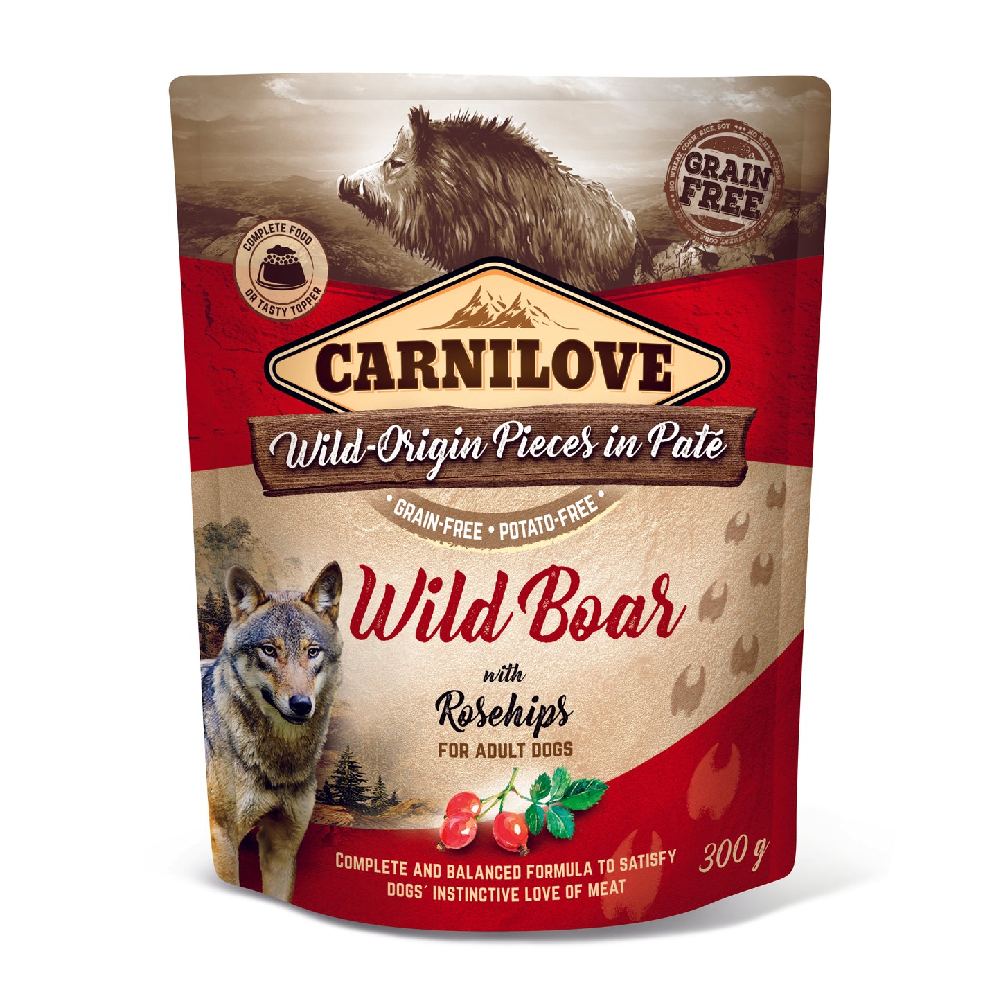 Carnilove Wild Boar with Rosehips Wet 300g - Pouch