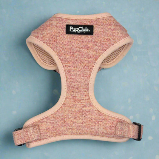 Tweed Adjustable Harness - Pink