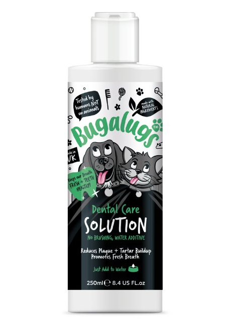 Bugalugs Dental Care Solution water additive for dogs and cats, 250ml bottle