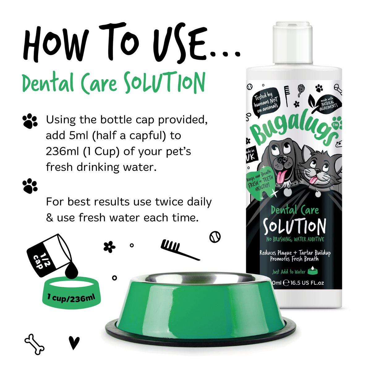 How to use Bugalugs Dental Care Solution water additive