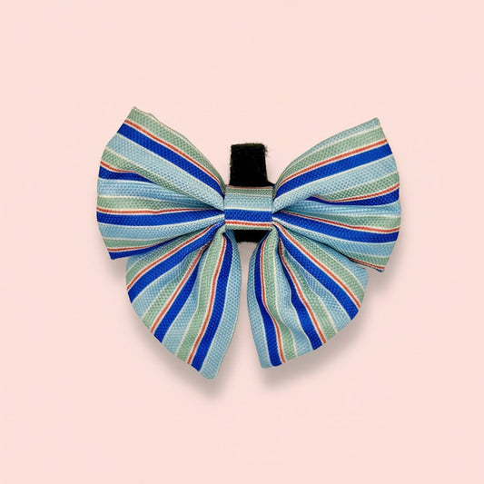 Dog Sailor Bow - Sea Breeze Stripes