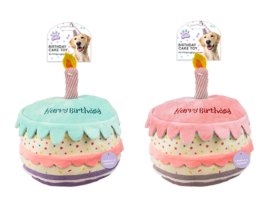 Plush Birthday Cake Dog Toy – supplied by Gem Imports